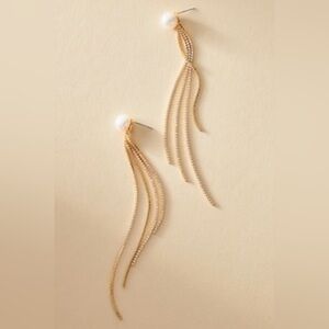 Anthropologie Pearl & Crystal Drop Earrings | NWT